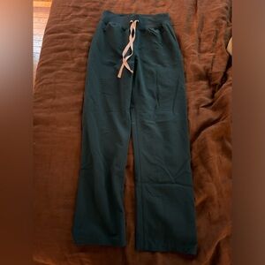 Caribbean blue figs high waisted livingston scrub pants XS petite
